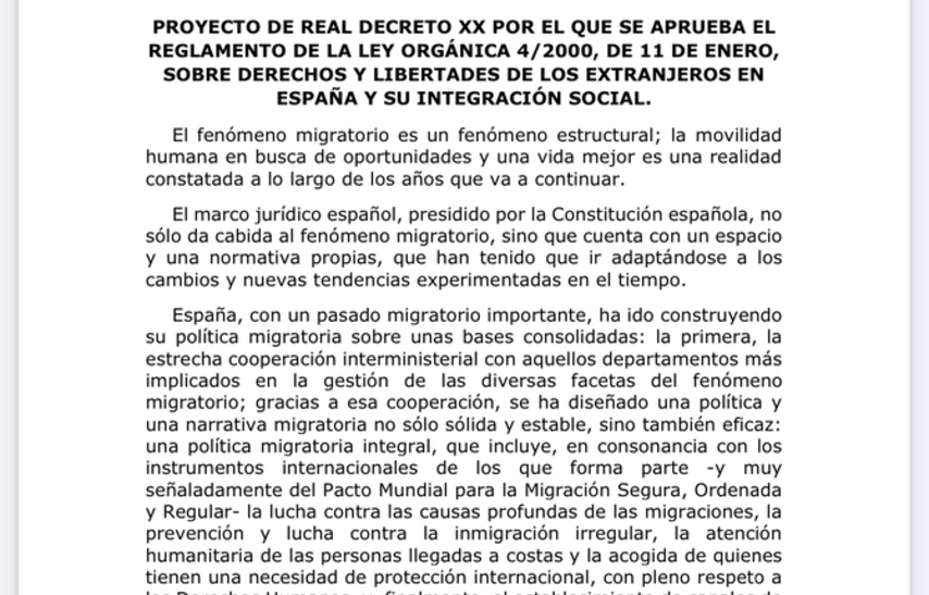 Nuevo Reglamento de Entranjería 2024